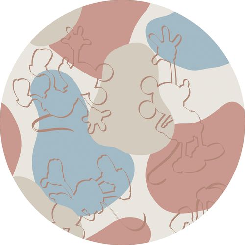 4055065180729 - Wandtattoo KOMAR Mickey Terra Bubbles Wandtattoos Gr B H T 125 cm x 125 cm x 01 cm Disney bunt (pastell) Wandtattoos Wandsticker 125x125 cm (Breite x Höhe) rund und selbstklebend