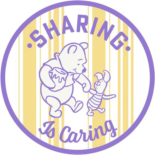 4055065180583 - Wandtattoo KOMAR Winnie the Pooh Sharing Wandtattoos Gr B H T 125 cm x 125 cm x 01 cm Disney bunt (gelb lila weiß) Wandtattoos Wandsticker 125x125 cm (Breite x Höhe) rund und selbstklebend