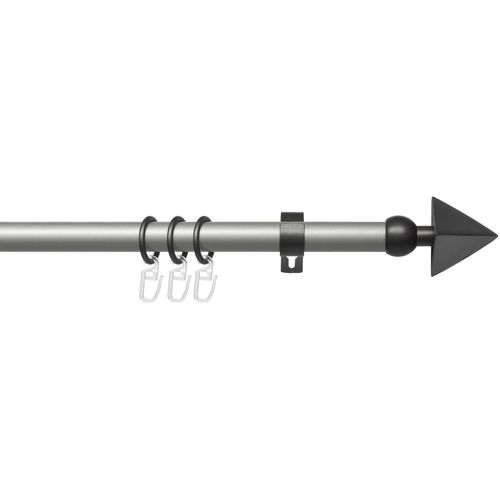 4016318379192 - Gardinenstange Lan Spear Gr 3 grau (silberfarben anthrazit) L200cm Ø20mm Metall Gardinenstangen 1-läufig im Fixmaß Ø 20 mm