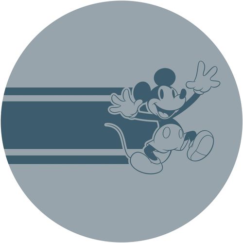 4055065180644 - Wandtattoo KOMAR Mickey Bonjour Wandtattoos Gr B H T 125 cm x 125 cm x 01 cm Disney grau (grau blau) Wandtattoos Wandsticker 125x125 cm (Breite x Höhe) rund und selbstklebend