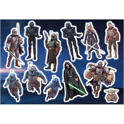 4036834178659 - KOMAR Wandtattoo Mandalorian Iconic Figures Wandtattoos 100x70 cm (Breite x Höhe) selbstklebendes Wandtattoo Gr B H 100 cm x 70 cm Kinder-Comic bunt Wandtattoos Wandsticker