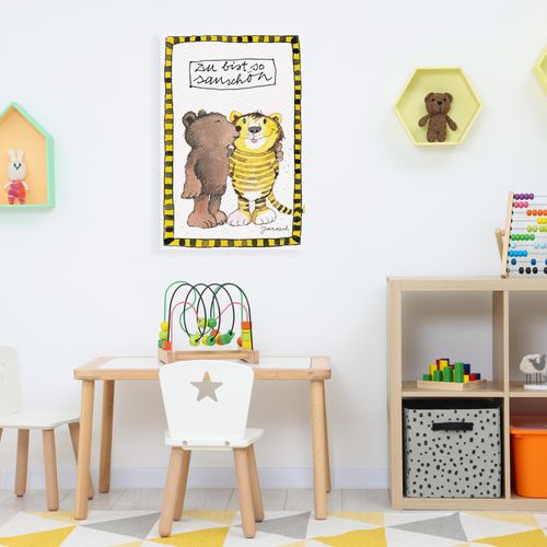 4262513380154 - Leinwandbild LUCKYLINDE Der kleine Bär und der kleine Tiger - Du bist so schön bunt B30cm H45cm T2cm Canvas Holzrahmen Bilder Exklusive JANOSCH Kindermotive