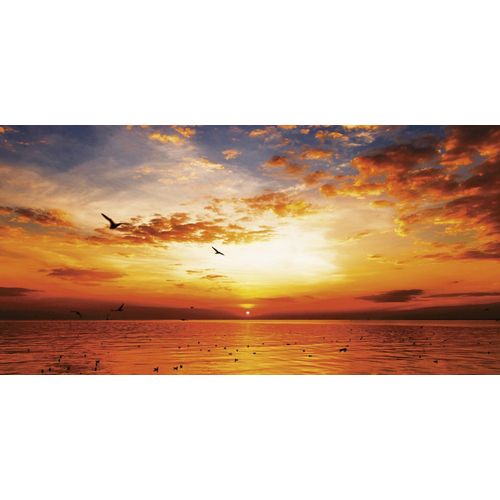 4055327984089 - Leinwandbild HOME AFFAIRE Songchai W Sonnenuntergang am Strand mit Himmel Bilder Gr B H 100 cm x 50 cm orange Leinwandbilder Bilder 10050 cm