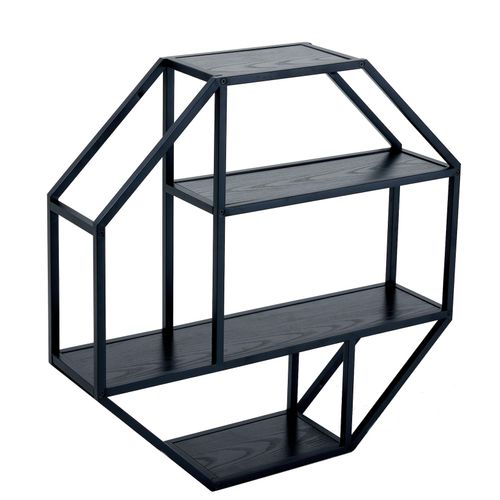 4251561906973 - riess-ambiente Wandregal SLIM LINE - 77cm schwarz Industrial Metallgestell
