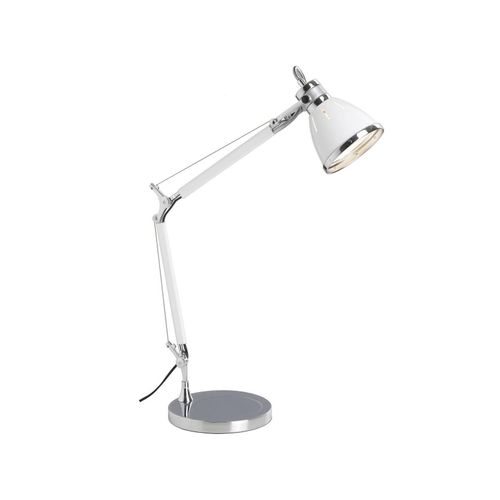4004353114601 - Eglo - brilliant Lampe Octavia Tischleuchte chrom weiß 1x A60 E27 40W geeignet für Normallampen (nicht enthalten) Mit Schnurzwischenschalter - weiß 4004353114601 - Eglo - brilliant Lampe Octavia Tischleuchte chrom weiß 1x A60 E27 40W geeignet für Normallampen (nicht enthalten) Mit Schnurzwischenschalter - weiß