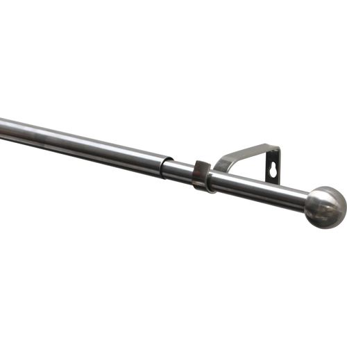 4003018381679 - Gardinenstange Gardinenstangen Set Kos silber (edelstahl optik) Ø19mm Metall Gardinenstangen mit Bohren Schrauben Wandmontage Metall Kugel Ø 19 16 mm