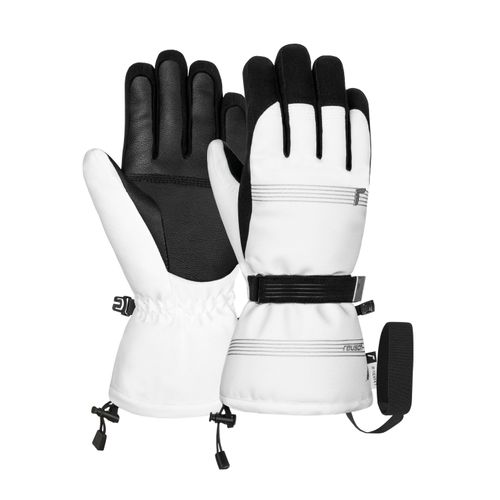 4060485514764 - Skihandschuhe REUSCH Cozy Down R-TEX XT Damen Gr 65 schwarz-weiß (weiß schwarz) 87% Polyester 6% Polyurethan 2% Elasthan unifarben feminin Handschuhe mit wasserdichter und atmungsaktiver Funktion