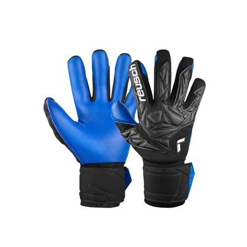 4060485537909 - Torwarthandschuhe REUSCH Attrakt Duo Damen Gr 10 schwarz (schwarz blau) 67% Elastodien 28% Polyester 5% Polyamid mehrfarbig Sportlich Handschuhe mit Evolution Negative Cut