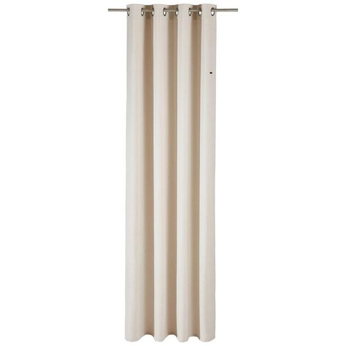 4005414264631 - Vorhang ESPRIT Harp Gardinen Gr 250 cm Ösen 140 cm beige (natur) Ösen Gardine HxB 250x140 Blickdicht mit Lederlabel (BxH) 140 x 250 cm