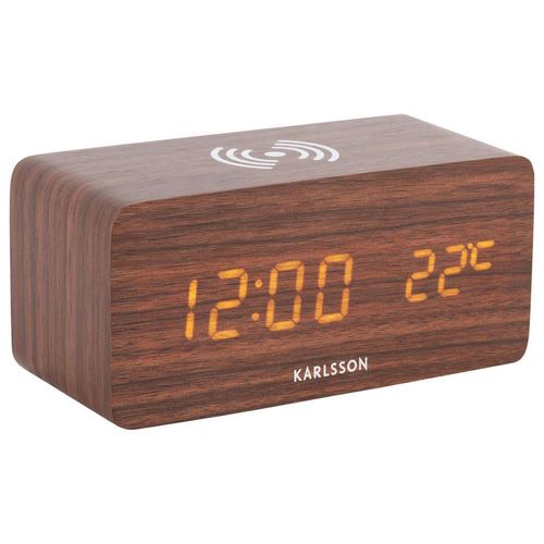 8714302735134 - Wecker Clock Block  Braun  Holzwerkstoff  15x71x74 cm  Weckfunktion 3D-Zahlen umstellbar von °C in °F Hintergrundbeleuchtung 