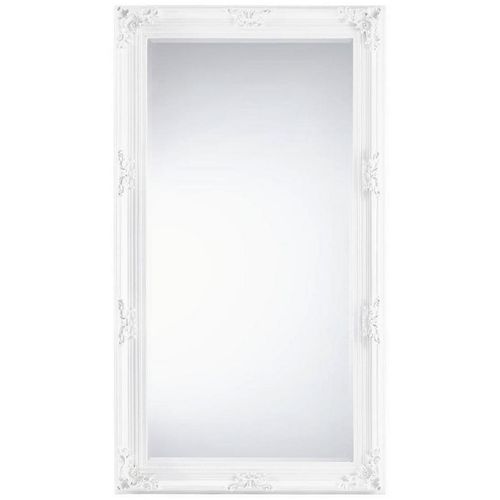 9009852302905 - Wandspiegel  Weiß  Glas  Eukalyptusholz  rechteckig  100x180x75 cm  Facettenschliff senkrecht und waagrecht montierbar