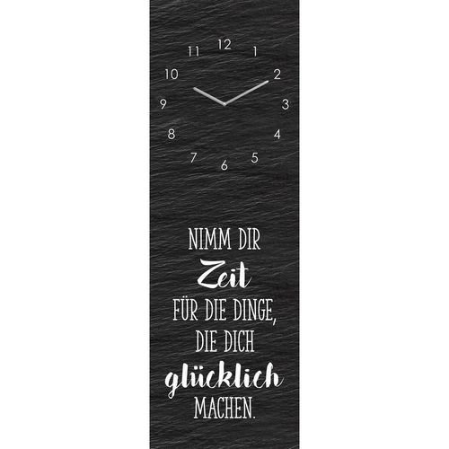 4260770611806 - Wanduhr  Schwarz Weiß  Glas  20x60x31 cm  Dekoration Uhren Wanduhren