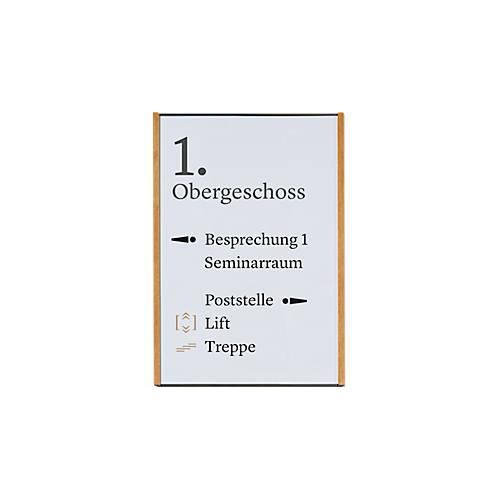 4060081710782 - moedel Wandschild LMH DIN A3 Hochformat Holz- und Aluminiumrahmen Klebe- oder Schraubmontage B 3085 x H 4225 mm schwarz Eiche