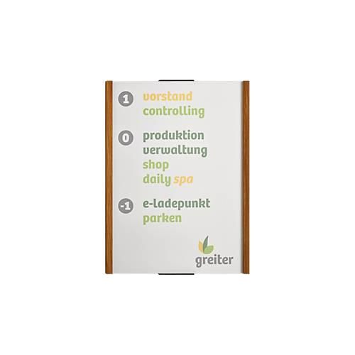 4060081710492 - moedel Wandschild LMH DIN A4 Hochformat Holzrahmen mit Kappen Klebe- oder Schraubmontage B 222 x H 297 mm silber Eiche