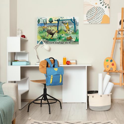 4262513380994 - Leinwandbild LUCKYLINDE Gemeinsam sind wir strark - Janosch bunt (farbe bild(er) bunt) B45cm H30cm T2cm Canvas Holzrahmen Bilder Exklusive JANOSCH Kindermotive