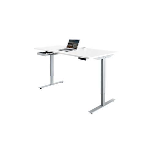 4251898813883 - Schäfer Shop Select Schreibtisch Start Off elektrisch höhenverstellbar Rechteck T-Fuß B 1600 x T 800 x H 705-1205 mm lichtgrau weißaluminium + Zubehörschublade 4251898813883 - Schäfer Shop Select Schreibtisch Start Off elektrisch höhenverstellbar Rechteck T-Fuß B 1600 x T 800 x H 705-1205 mm lichtgrau weißaluminium + Zubehörschublade