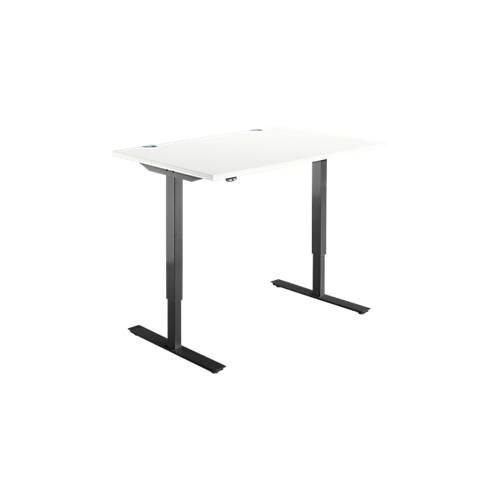 4250510859070 - Select Schreibtisch Start Off elektrisch höhenverstellbar Rechteck T-Fuß B 1200 x T 800 x H 705-1205 mm weiß schwarz
