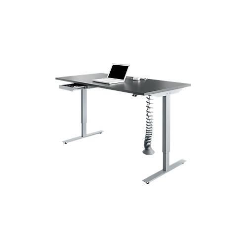 4251898810974 - Select Schreibtisch Start Off elektrisch höhenverstellbar Rechteck T-Fuß B 1600 mm graphit weißalu + Schublade & Kabelspirale 4251898810974 - Select Schreibtisch Start Off elektrisch höhenverstellbar Rechteck T-Fuß B 1600 mm graphit weißalu + Schublade & Kabelspirale