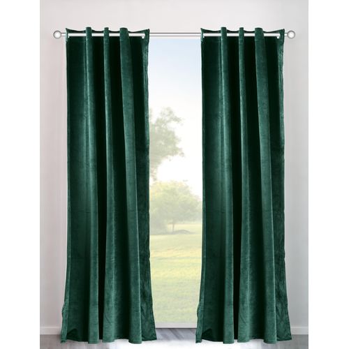 6973124814782 - Vorhang MY HOME Velvet Uni Gr 4 grün (dunkelgrün) B140cm H245cm Polyester Polyester Gardinen Samt 2-er Set Vorhang edel einfarbig 6973124814782 - Vorhang MY HOME Velvet Uni Gr 4 grün (dunkelgrün) B140cm H245cm Polyester Polyester Gardinen Samt 2-er Set Vorhang edel einfarbig