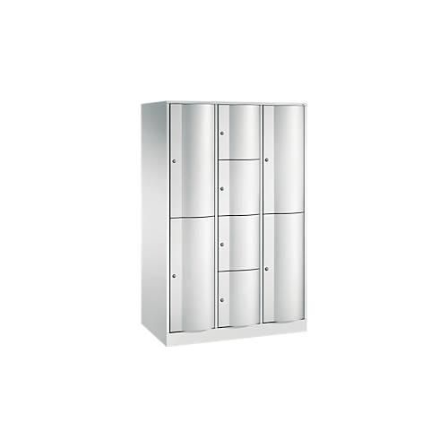 4061261470663 - C+P XL-Kombi-Schließfachschrank Resisto H1950xB1148xT640 Korpus Lichtgrau Türen Lichtgrau 3 Abteile 8 Fächer 4061261470663 - C+P XL-Kombi-Schließfachschrank Resisto H1950xB1148xT640 Korpus Lichtgrau Türen Lichtgrau 3 Abteile 8 Fächer
