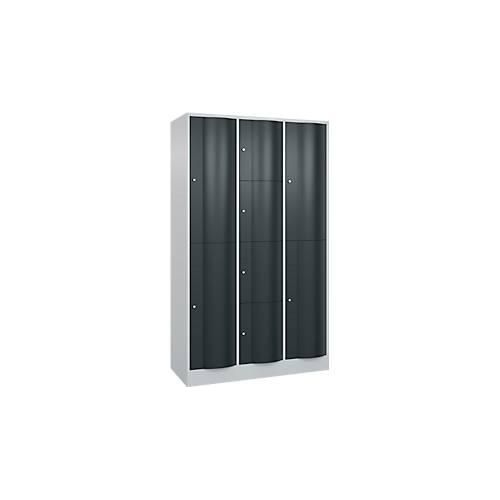 4064615907129 - Kombi-Schließfachschrank Resisto 3 Abteile 10 Fächer B 1148 x T 540 x H 1950 mmLichtgrau Anthrazitgrau