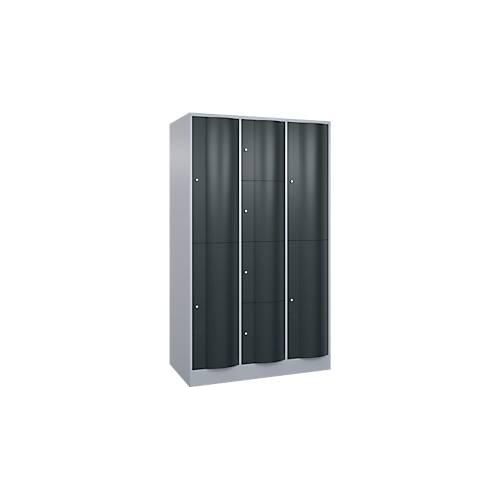 4068427570533 - Kombi-Schließfachschrank Resisto 3 Abteile 10 Fächer B 1148 x T 640 x H 1950 mm Weißalu Anthrazitgrau 4068427570533 - Kombi-Schließfachschrank Resisto 3 Abteile 10 Fächer B 1148 x T 640 x H 1950 mm Weißalu Anthrazitgrau