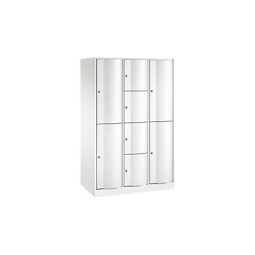 4062084745945 - C+P XL-Kombi-Schließfachschrank Resisto H1950xB1148xT640 Korpus Verkehrsweiß Türen Verkehrsweiß 3 Abteile 8 Fächer 4062084745945 - C+P XL-Kombi-Schließfachschrank Resisto H1950xB1148xT640 Korpus Verkehrsweiß Türen Verkehrsweiß 3 Abteile 8 Fächer
