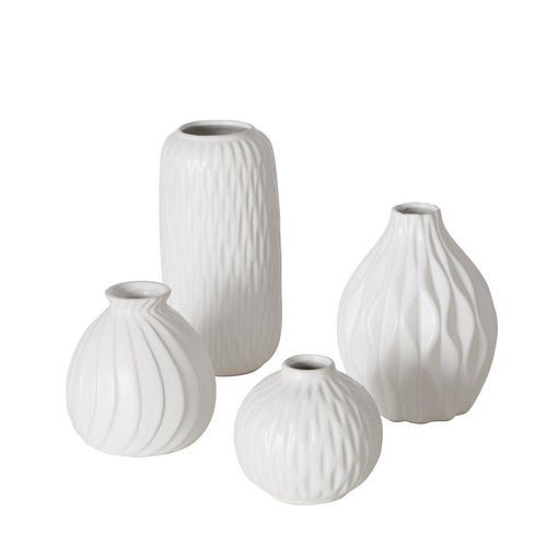 4066076257454 - Vasen Zalina 4er 9-20 cm Ø 9-12 cm weiß 4066076257454 - Vasen Zalina 4er 9-20 cm Ø 9-12 cm weiß