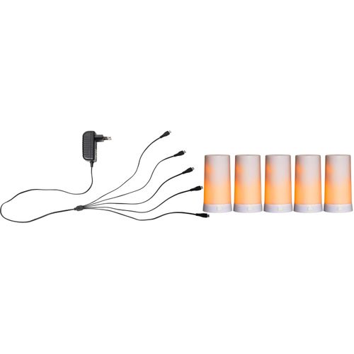 7391482045041 - Star Trading Starterset LED Tischkerze Diner‘ mit Flammen-Effekt Micro-USB 5 Stück weiß