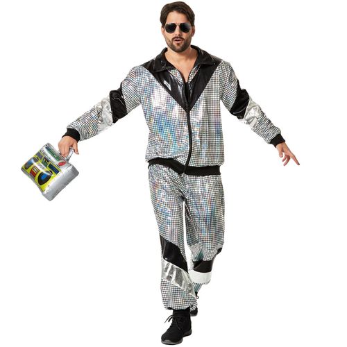 4061173276759 - tectake® Herrenkostüm Retro 80er 90er Jahre Disco Jogginganzug