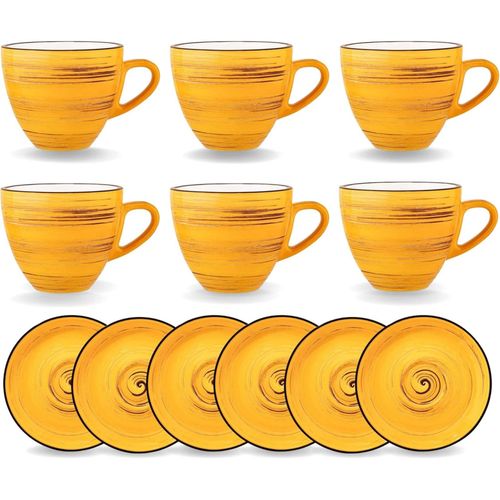 8682455436577 - Wilmax SPIRAL Tassen-Set mit Untertassen 300 ml 6er-Set Porzellan Modernes Design 8682455436577 - Wilmax SPIRAL Tassen-Set mit Untertassen 300 ml 6er-Set Porzellan Modernes Design