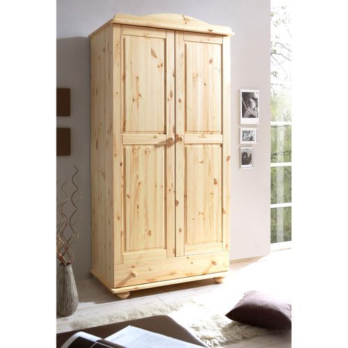 4250393837042 - TiCAA Kleiderschrank 2-türig Adam Kiefer massiv 4250393837042 - TiCAA Kleiderschrank 2-türig Adam Kiefer massiv