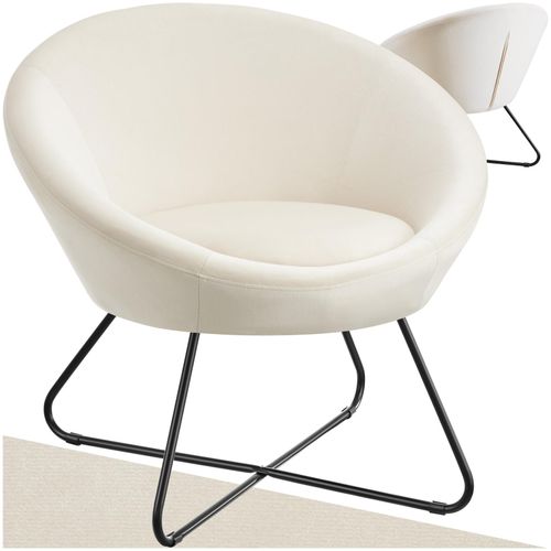 4061173268273 - tectake® Cocktailsessel gepolstert mit Bouclé- oder Samtbezug pulverbeschichtetes Stahlgestell 83 x 73 x 82 cm 4061173268273 - tectake® Cocktailsessel gepolstert mit Bouclé- oder Samtbezug pulverbeschichtetes Stahlgestell 83 x 73 x 82 cm