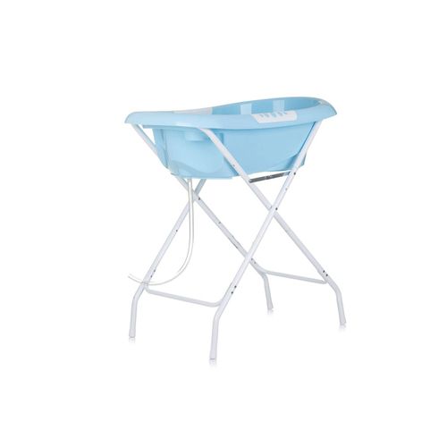 3800931059989 - Babybadewanne Ständer Noemi klappbar Ablauf Ablagefächer ab Geburt blau