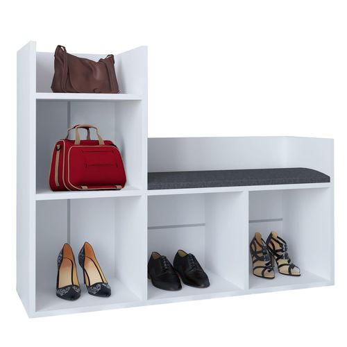 4051814427480 - Holz Schuhregal Sitzbank Dielenmöbel Schuhschrank Lelus (Farbe weiß) 4051814427480 - Holz Schuhregal Sitzbank Dielenmöbel Schuhschrank Lelus (Farbe weiß)