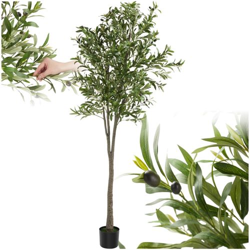4061173268587 - tectake® Künstlicher Olivenbaum verschiedene Größen mit viel Volumen stabiler Kunststoff-Blumentopf 4061173268587 - tectake® Künstlicher Olivenbaum verschiedene Größen mit viel Volumen stabiler Kunststoff-Blumentopf