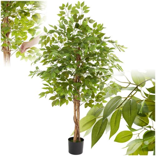 4061173268662 - tectake® Künstlicher Ficusbaum verschiedene Größen mit viel Volumen stabiler Kunststoff-Blumentopf 4061173268662 - tectake® Künstlicher Ficusbaum verschiedene Größen mit viel Volumen stabiler Kunststoff-Blumentopf
