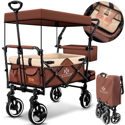 4260729119636 - KESSER® Bollerwagen Faltbar GTS-9100 mit Dach Handwagen Transportwagen klappbar inkl 2x 3-Punkt Gurtsystem 360° Vollgummi-Reifen & Innenraumverlängerung Vorder- und Hinter-Bremse + Tragetasche 4260729119636 - KESSER® Bollerwagen Faltbar GTS-9100 mit Dach Handwagen Transportwagen klappbar inkl 2x 3-Punkt Gurtsystem 360° Vollgummi-Reifen & Innenraumverlängerung Vorder- und Hinter-Bremse + Tragetasche