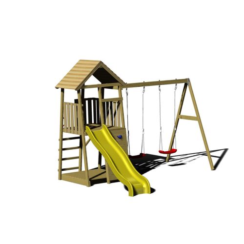 4751017090862 - Wendi Toys - Kinderspielhaus Kletterturm Pinguin mit Rutsche Kletterwand und 2 Schaukeln holz gelb 4751017090862 - Wendi Toys - Kinderspielhaus Kletterturm Pinguin mit Rutsche Kletterwand und 2 Schaukeln holz gelb