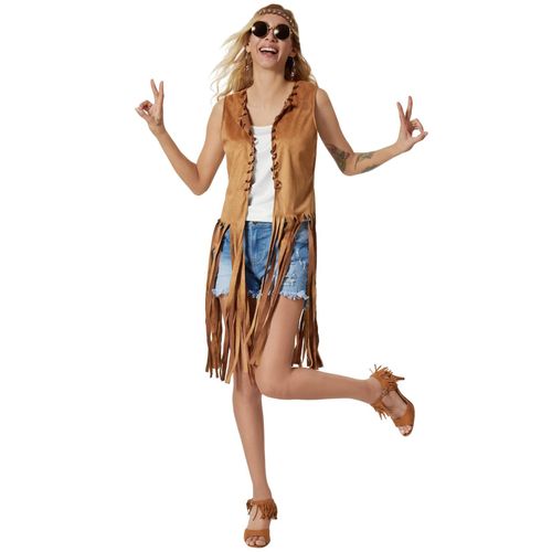 4061173275806 - tectake® Damenkostüm Hippie Weste
