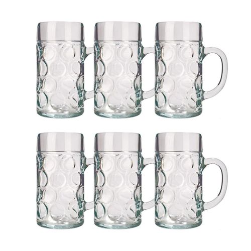 0745202844853 - Ich-zapfe - Bierglas 6er Set Biergläser isar 1 Liter - Farbe Transparent