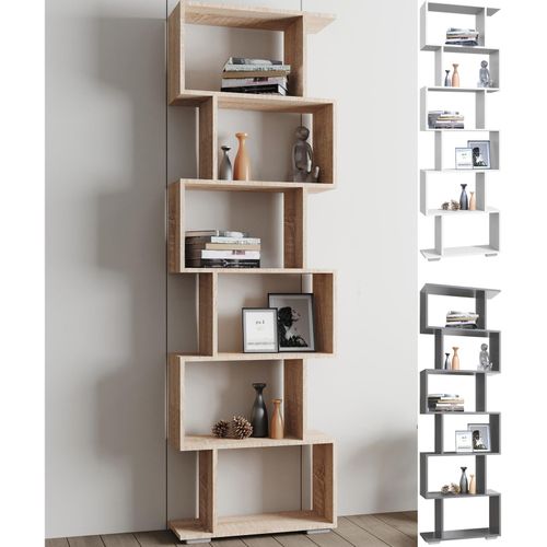 4051814427275 - Standregal Holz Raumteiler Stand Regal Bücherregal Deko Bücher 6 Fächer Standregal Palusa L Gr 60 grau (anthrazit) B60cm H196cm T24cm Holzwerkstoff Holz Spanplatte Regale 4051814427275 - Standregal Holz Raumteiler Stand Regal Bücherregal Deko Bücher 6 Fächer Standregal Palusa L Gr 60 grau (anthrazit) B60cm H196cm T24cm Holzwerkstoff Holz Spanplatte Regale