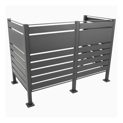 4050747102440 - Sichtschutz LÜBECK für 2 Mülltonnen 165x85x120cm Stahl anthrazit 4050747102440 - Sichtschutz LÜBECK für 2 Mülltonnen 165x85x120cm Stahl anthrazit