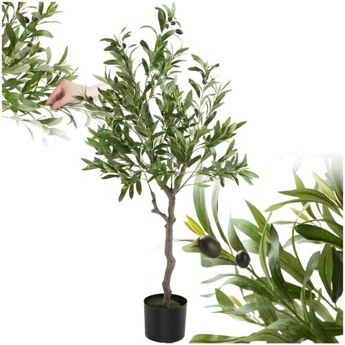 4061173268556 - tectake® Künstlicher Olivenbaum Oleand - Mediterrane Kunstpflanze mit realistischen Blättern und Oliven - Pflegeleicht und vielseitig einsetzbar - Inklusive stabilem Blumentopf - Höhe 120 cm 4061173268556 - tectake® Künstlicher Olivenbaum Oleand - Mediterrane Kunstpflanze mit realistischen Blättern und Oliven - Pflegeleicht und vielseitig einsetzbar - Inklusive stabilem Blumentopf - Höhe 120 cm