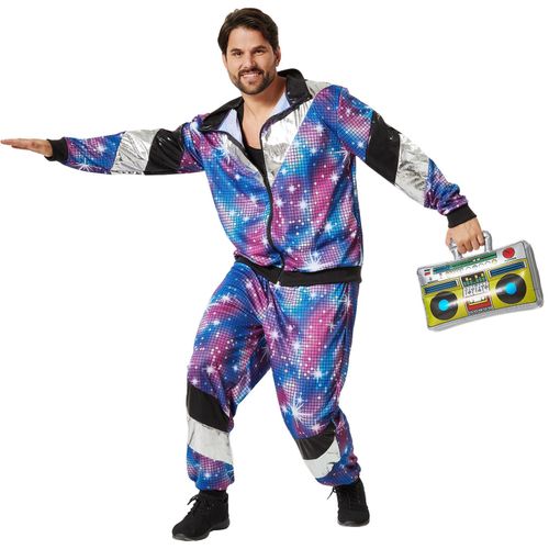 4061173276643 - tectake® Herrenkostüm Retro 80er 90er Jahre Disco Jogginganzug