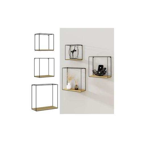 4066731447206 - Wandregal Hilde Goldkraft Eiche 3er Set 4066731447206 - Wandregal Hilde Goldkraft Eiche 3er Set