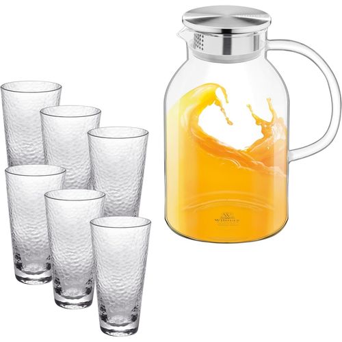 8682455437178 - Wilmax Glaskrug 21L mit 6 Wassergläsern à 320 ml - Transparent - Getränkeset 8682455437178 - Wilmax Glaskrug 21L mit 6 Wassergläsern à 320 ml - Transparent - Getränkeset