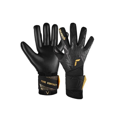 4060485487785 - Torwarthandschuhe REUSCH Pure Contact Infinity Damen Gr 105 gold (schwarz goldfarben) 77% Elastodien 16% Polyester 7% Polyamid mehrfarbig Sportlich Handschuhe mit Hybrid Negative Cut