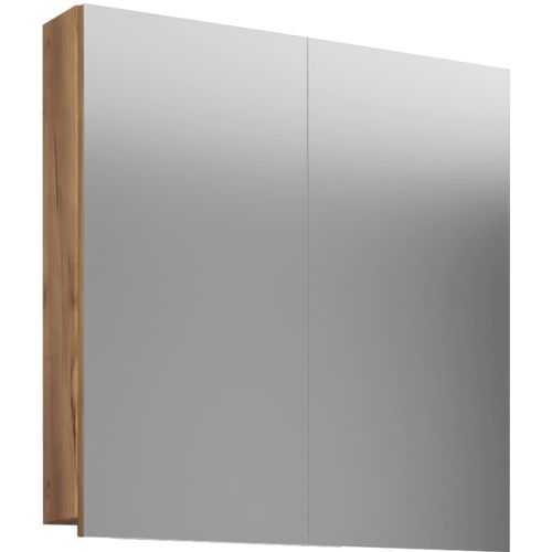 4051814403569 - Badspiegel Badschrank zeitlos Maße ca H 59 x B 60 x T 12 cm Zwei Drehtüren Spiegelschrank - Badinos 59 x 60 cm Gr 60 honig eiche B60cm H59cm T12cm Holzwerkstoff Spiegel