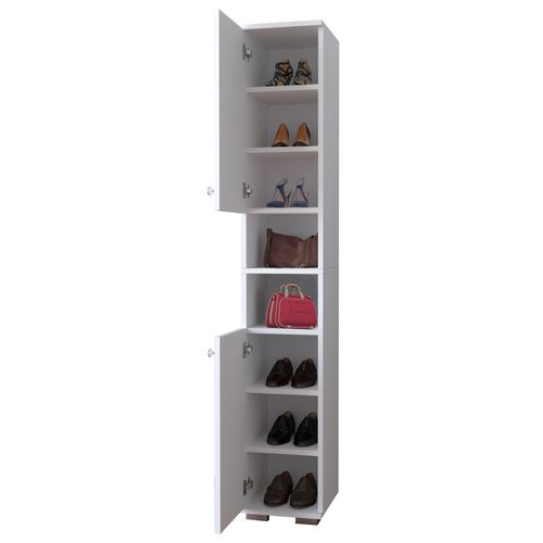 4051814420825 - Holz Schuhschrank schmal Hochschrank Maße H 178 x B 30 x T 33 cm 2 Drehtüren 8 Fächer - Gados M 4051814420825 - Holz Schuhschrank schmal Hochschrank Maße H 178 x B 30 x T 33 cm 2 Drehtüren 8 Fächer - Gados M